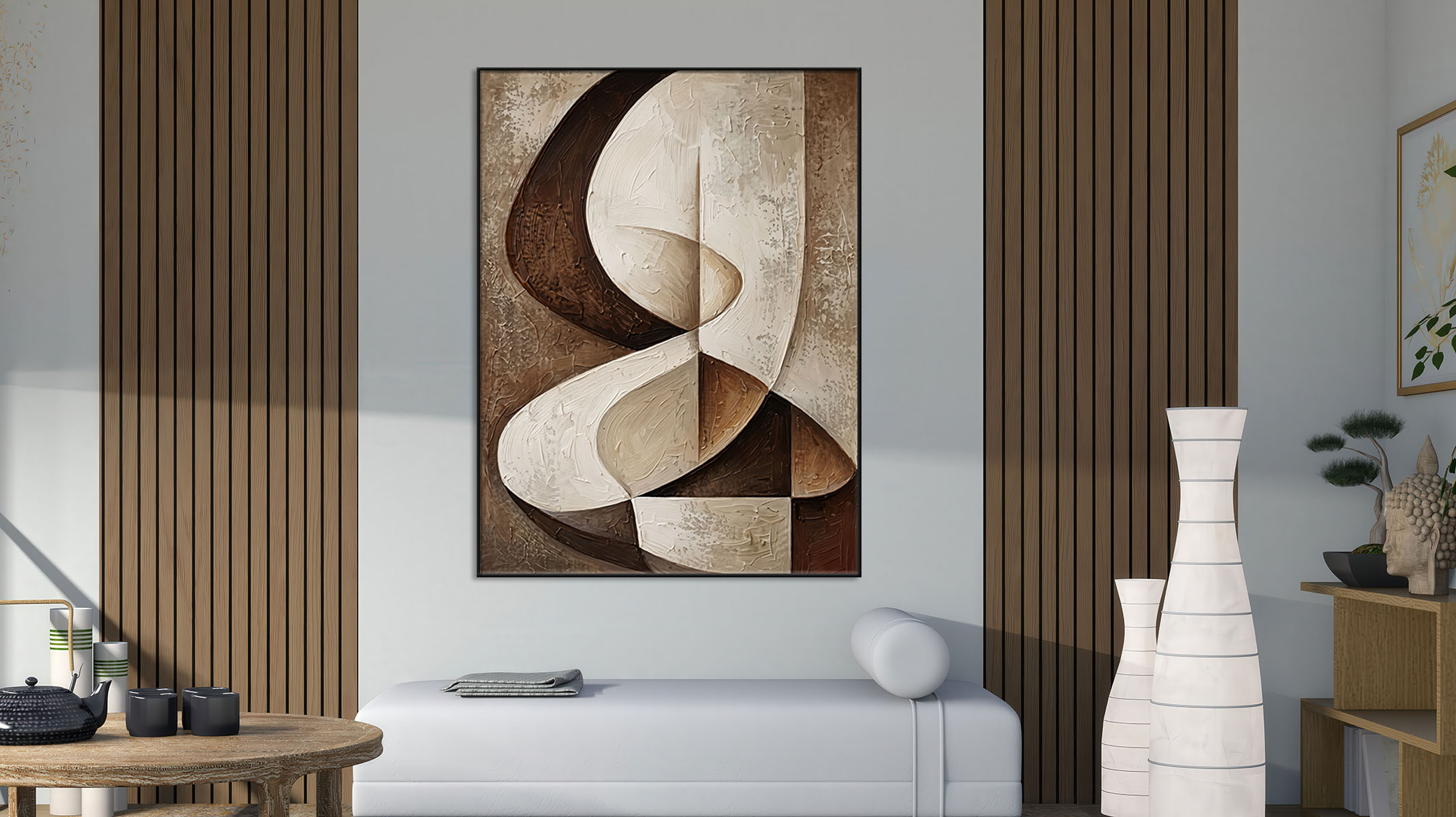 UNIQUE ABSTRACT ART CANVAS PRINT SLEEK BLACK FRAME-116689-A