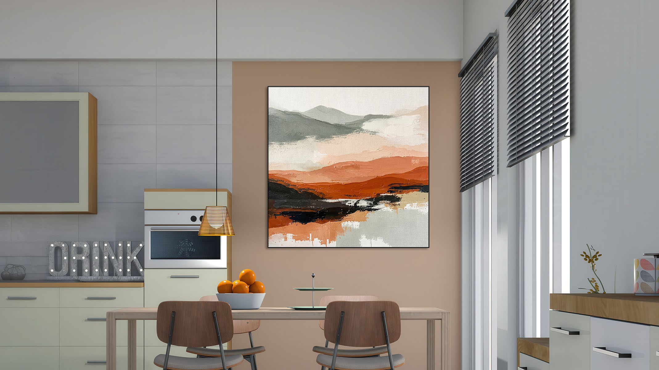 SUPERB ABSTRACT ART CANVAS PRINT SLEEK BLACK FRAME-116690-A