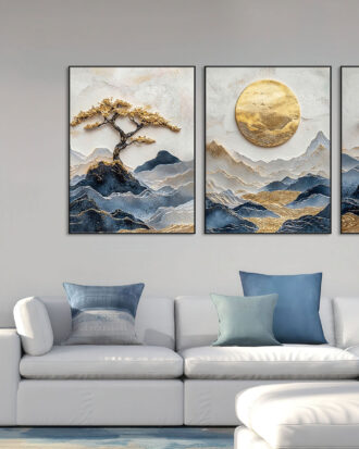 GRACEFUL ABSTRACT ART CANVAS PRINT SLEEK BLACK FRAME-116681-B