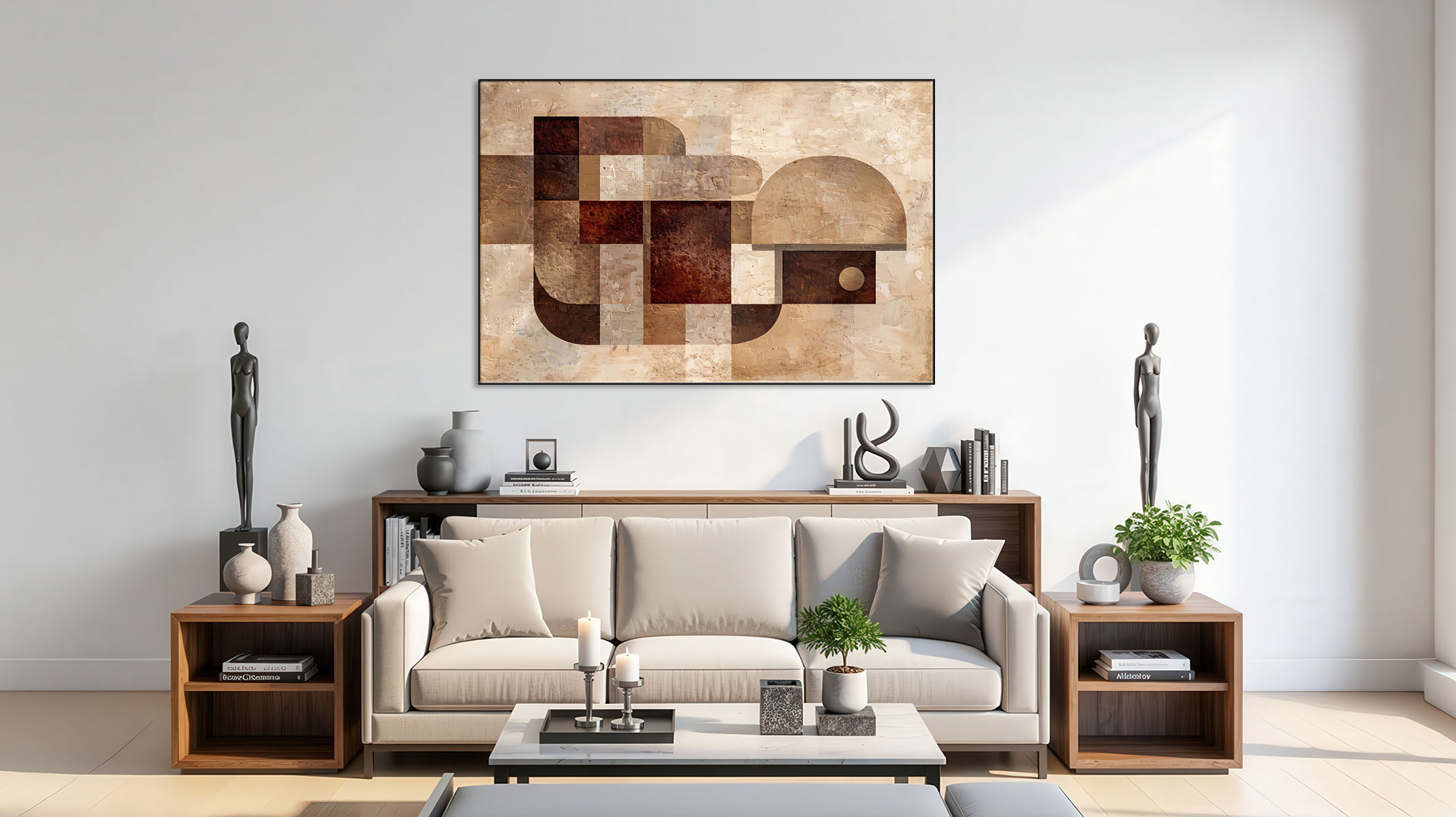 UNIQUE ABSTRACT ART CANVAS PRINT SLEEK BLACK FRAME-116694-A