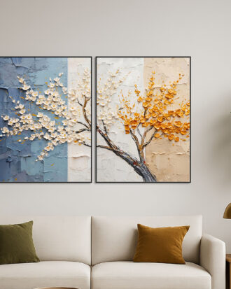 TRENDY ABSTRACT ART CANVAS PRINT SLEEK BLACK FRAME-116697-A