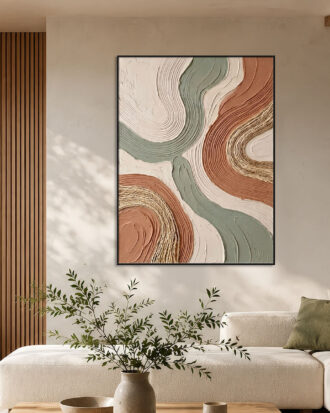 FLAWLESS ABSTRACT ART CANVAS PRINT SLEEK BLACK FRAME-117705-A