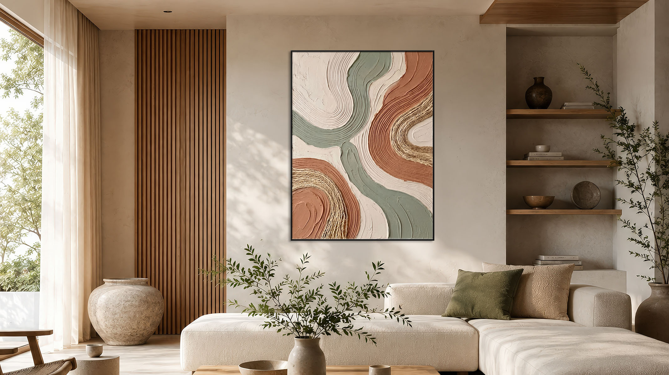 FLAWLESS ABSTRACT ART CANVAS PRINT SLEEK BLACK FRAME-117705-A
