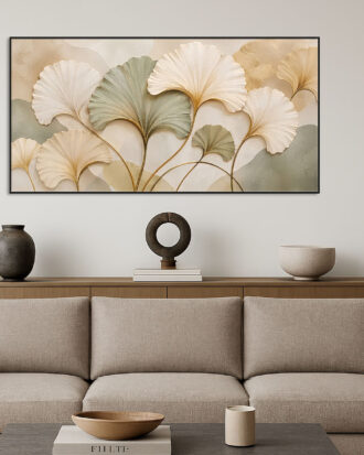 TRENDY ABSTRACT ART ON CANVAS PRINT SLEEK BLACK FRAME-116698-A