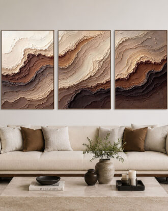 TEXTURED ABSTRACT ART ON CANVAS PRINT WOOD FINISH FRAME-116699-A