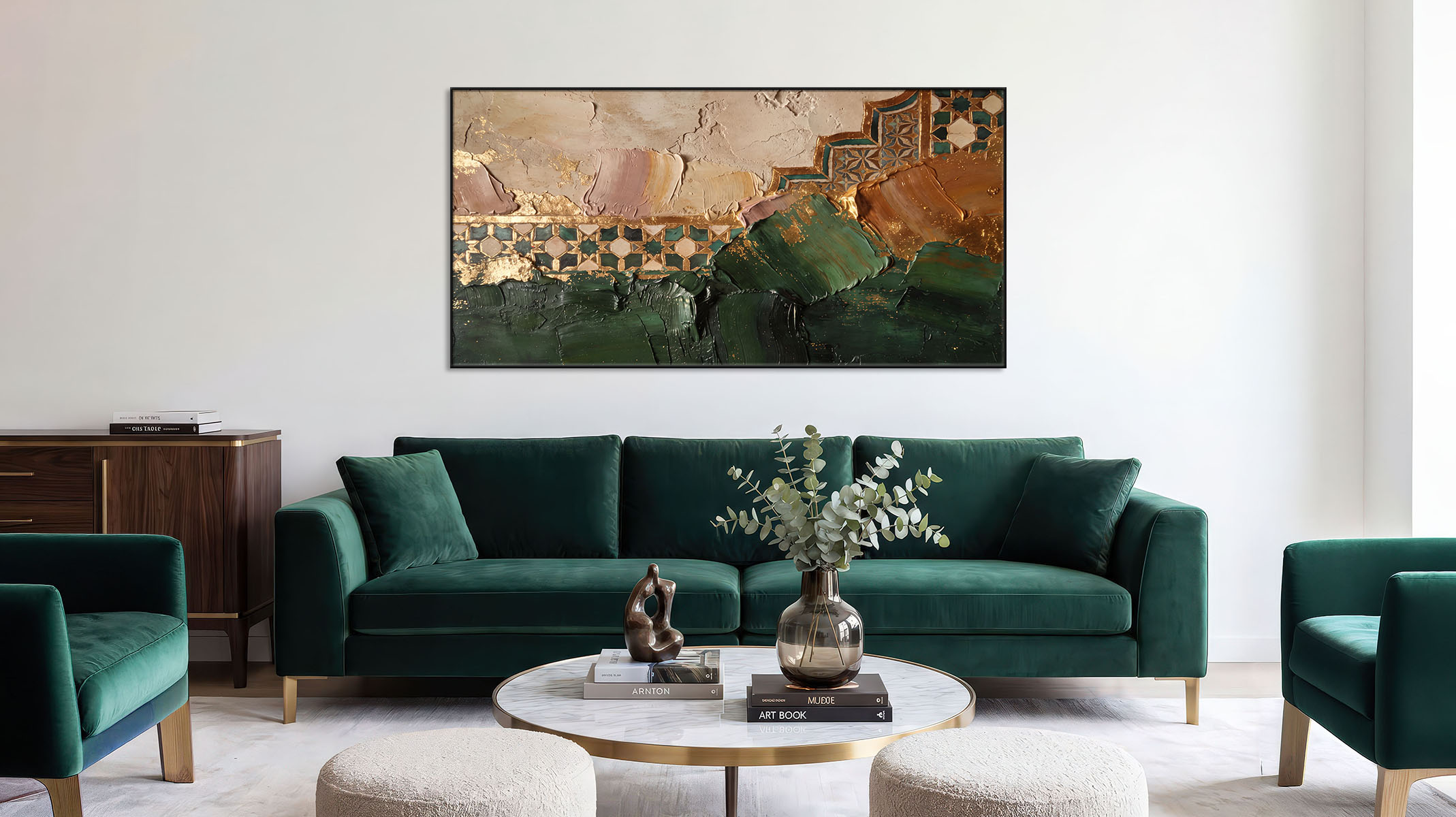 ELEGANT ABSTRACT ART CANVAS PRINT SLEEK BLACK FRAME-117701-A
