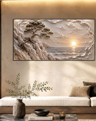 SUBTLE ABSTRACT ART CANVAS PRINT SLEEK BLACK FRAME-117704-A