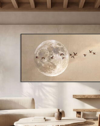 MINIMAL ABSTRACT ART CANVAS PRINT SLEEK BLACK FRAME-117707-A