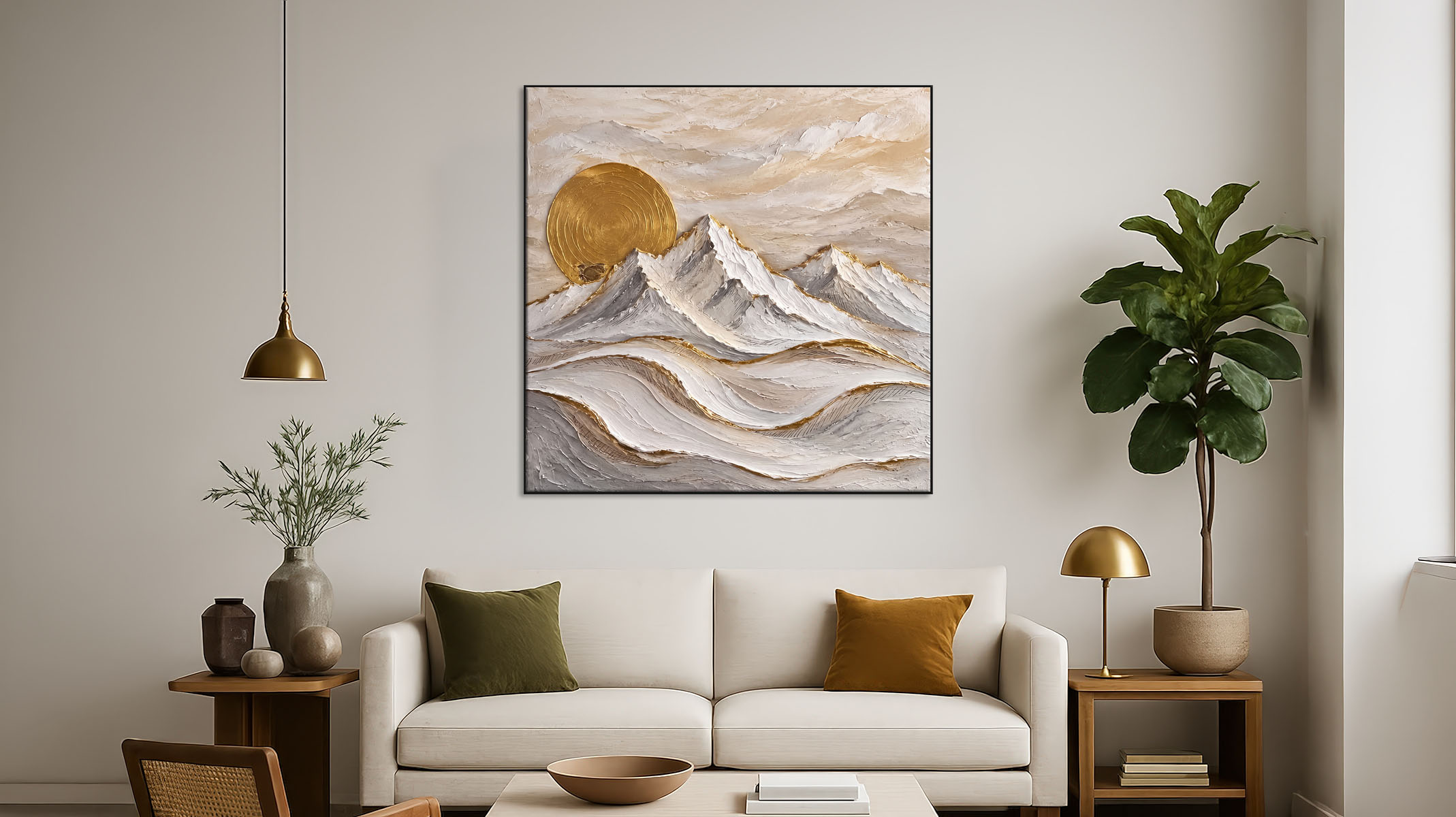 MINIMAL ABSTRACT ART ON CANVAS PRINT SLEEK BLACK FRAME-116697-B