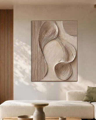 TEXTURED ABSTRACT ART CANVAS PRINT SLEEK WOOD FINISH FRAME-117705-B