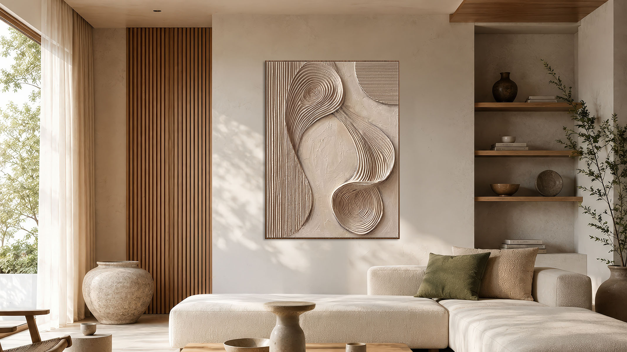TEXTURED ABSTRACT ART CANVAS PRINT SLEEK WOOD FINISH FRAME-117705-B
