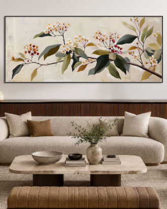 PREMIUM ABSTRACT CANVAS PRINT WITH SLEEK BLACK FRAME-117708-B