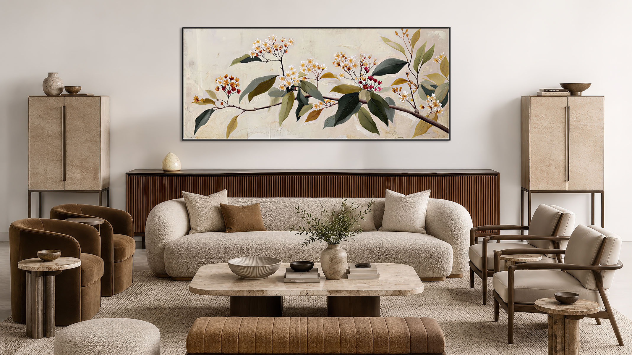 PREMIUM ABSTRACT CANVAS PRINT WITH SLEEK BLACK FRAME-117708-B