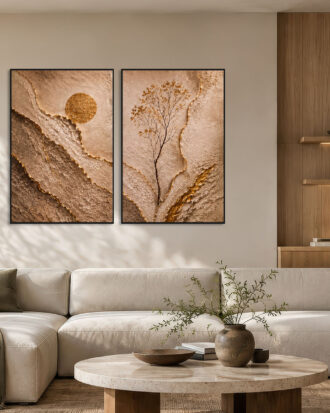 REFINED ABSTRACT CANVAS PRINT WITH SLEEK BLACK FRAME-117711-A