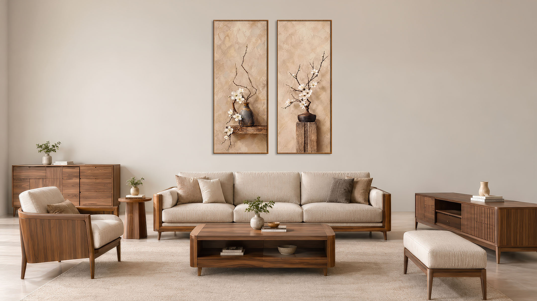 UNIQUE ABSTRACT ART ON CANVAS WOOD FINISH FRAME-117712-A