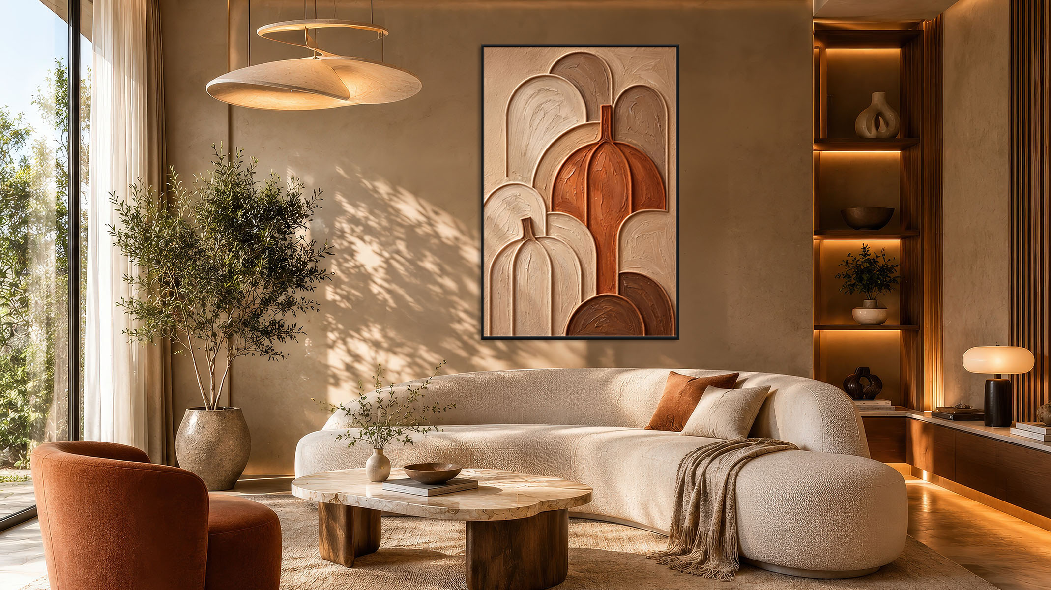 LUXURIOUS ABSTRACT CANVAS PRINT WITH SLEEK BLACK FRAME-117715-A