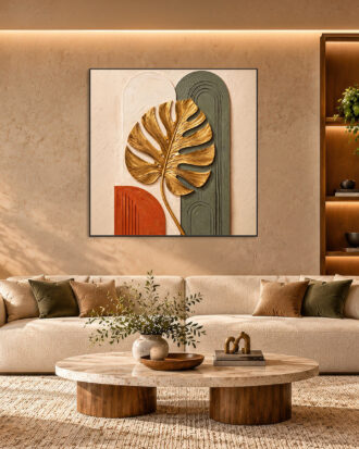 TRENDY ABSTRACT CANVAS PRINT WITH SLEEK BLACK FRAME-117716-A