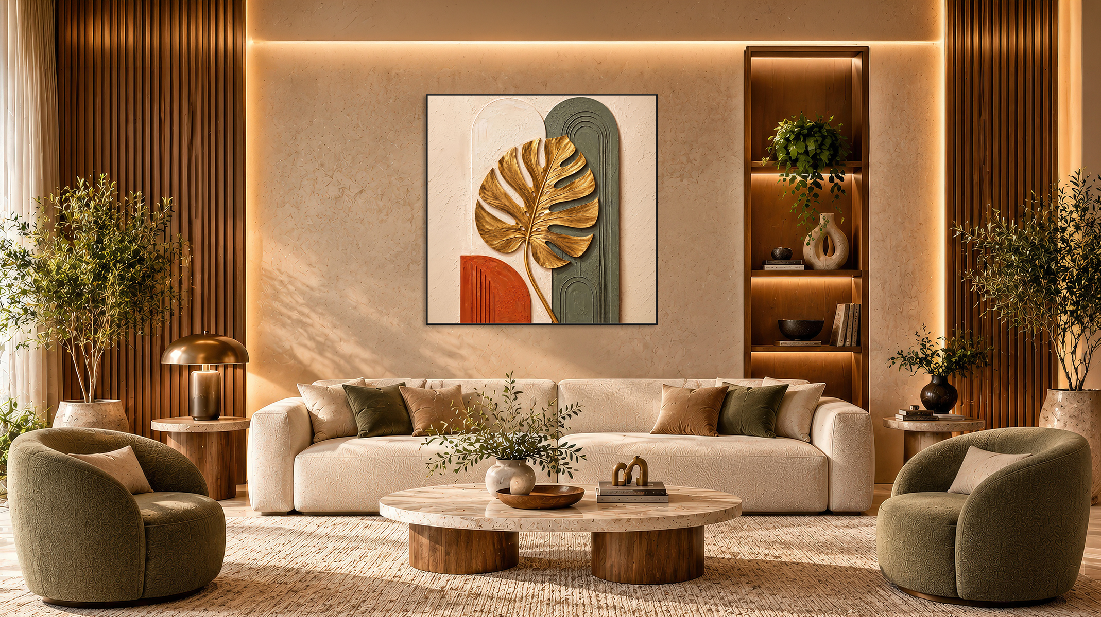 TRENDY ABSTRACT CANVAS PRINT WITH SLEEK BLACK FRAME-117716-A